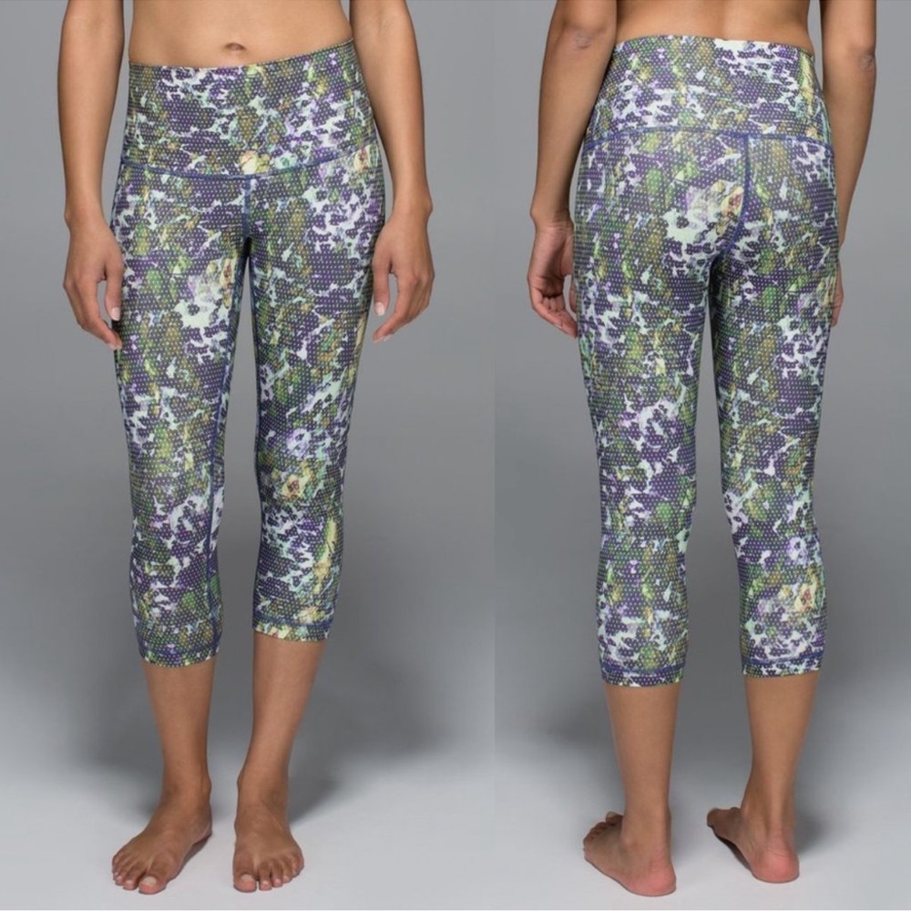 Lululemon Wunder Under Crop II Floral Dot Legging Size 6